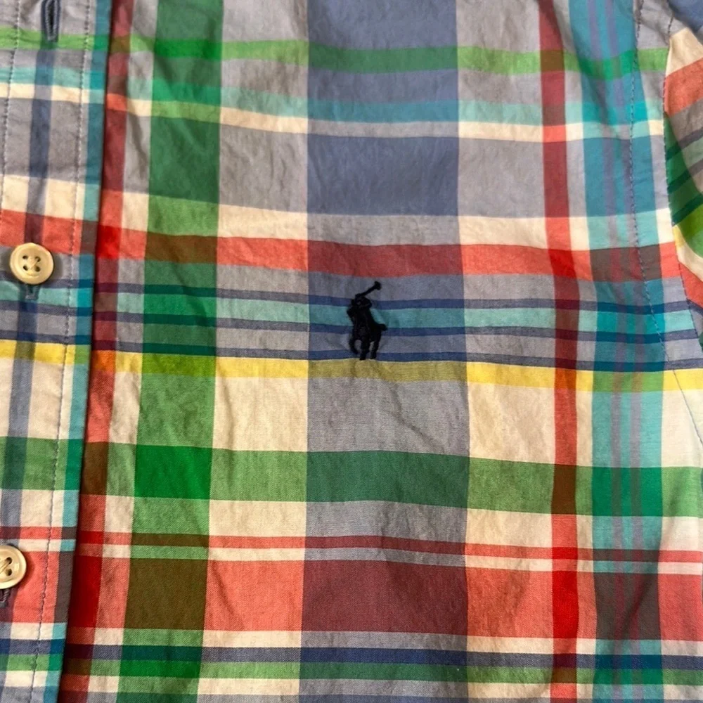 Ralph Lauren Blue and Red Casual Button Down Shirt